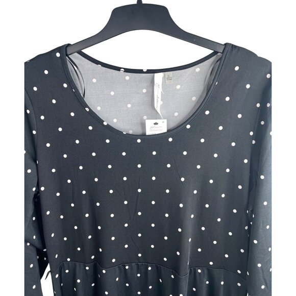 NY Collection Polka Dot Black & White Womens Dress Size XL - Picture 3 of 12